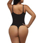 Super Sale V-Neck Spaghetti Strap Compression Bodysuit with Open Crotch - Slimming Shapewear Body Shaper