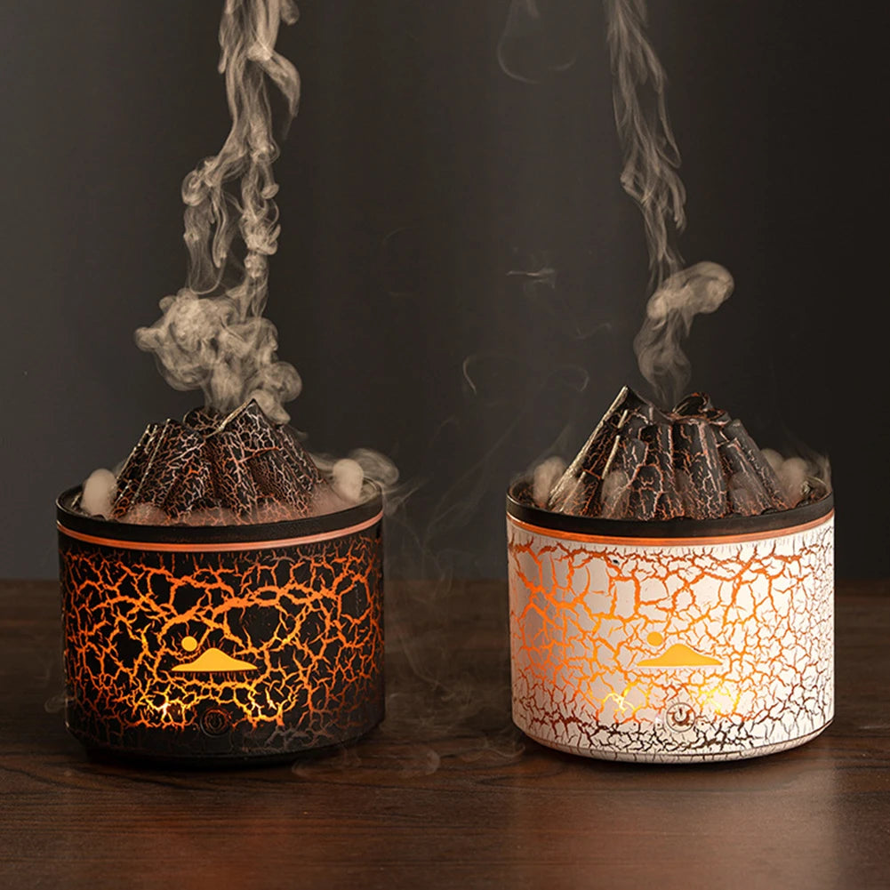 180ml Volcanic Flame Aroma Oil Diffuser & Humidifier - Compact Atomizing Sprayer for Bedroom, Office & Yoga