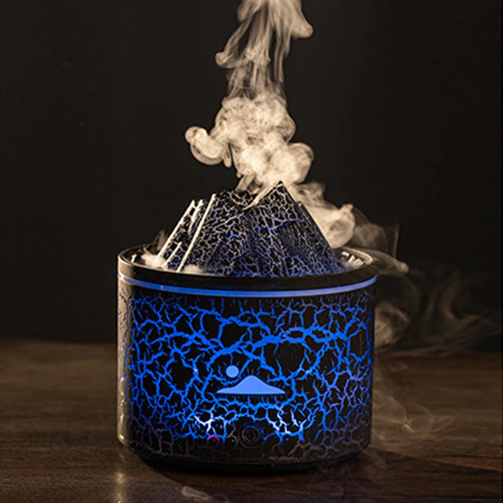 180ml Volcanic Flame Aroma Oil Diffuser & Humidifier - Compact Atomizing Sprayer for Bedroom, Office & Yoga