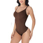 Super Sale V-Neck Spaghetti Strap Compression Bodysuit with Open Crotch - Slimming Shapewear Body Shaper