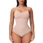 Super Sale V-Neck Spaghetti Strap Compression Bodysuit with Open Crotch - Slimming Shapewear Body Shaper